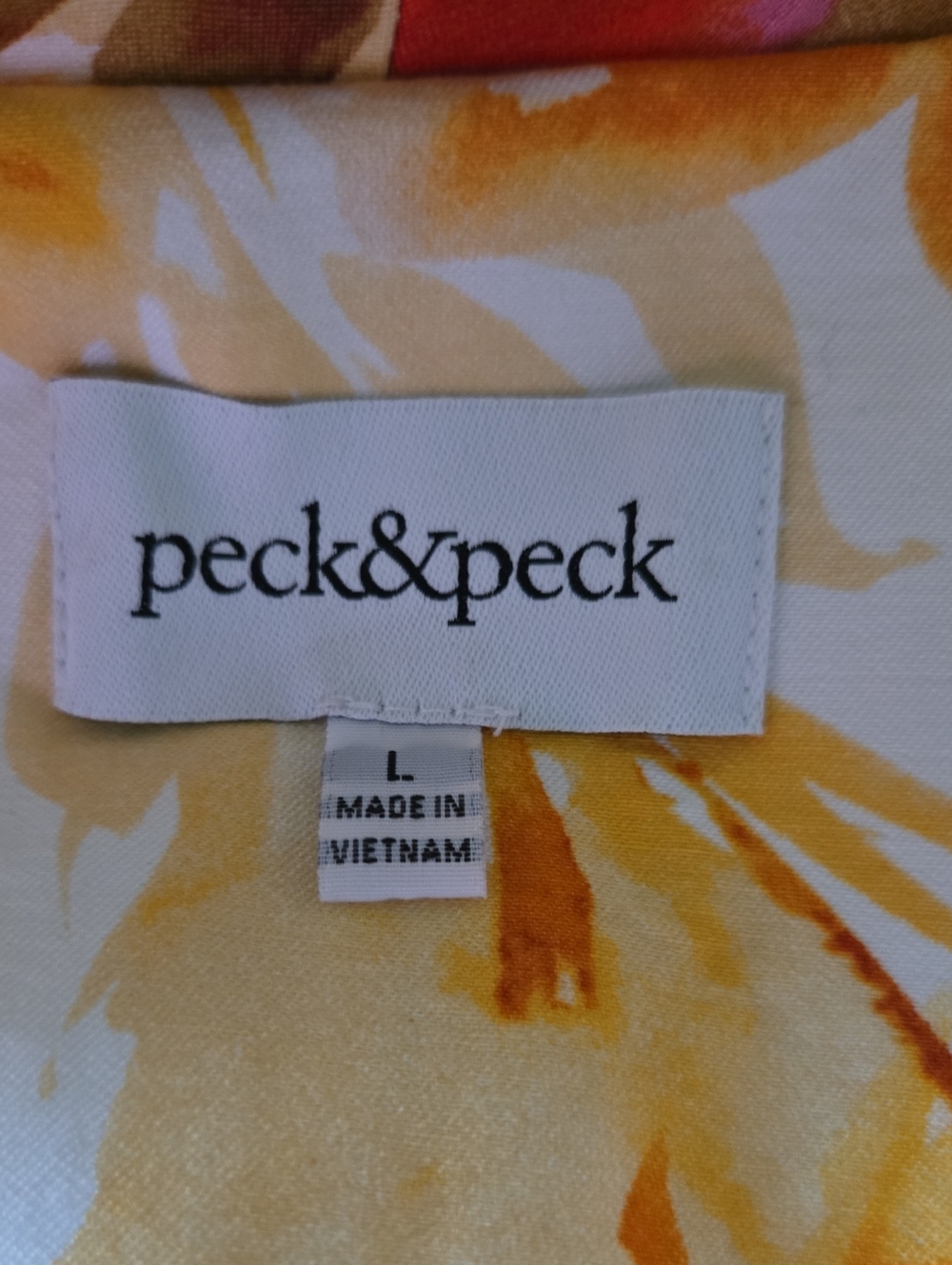 Peck & Peck White Blazer with Red, Orange & Gold Floral Print - Picture 6 of 8